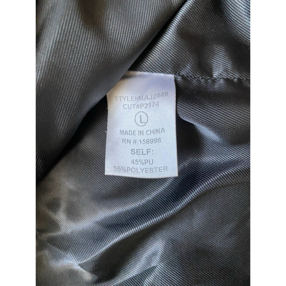 Aaron & Amber Womens Vegan Leather Blazer Large Black  Hipster 70's Sports Coat - Picture 8 of 13